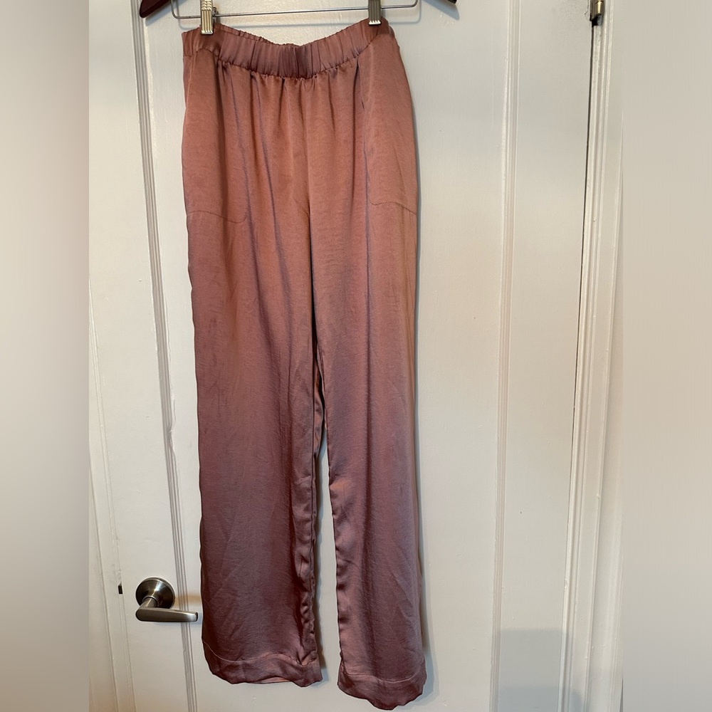 Soma Satin Pajama Pants in Dusty Rose